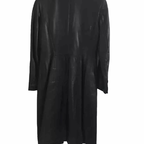 Vintage Sexy super soft lamb leather long coat removable fur collar size 2 - Picture 6 of 16